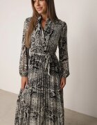 rosa Rochie Bej-Negru Evazată cu cordon Gylten