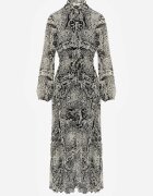 rosa Rochie Bej-Negru Evazată cu cordon Gylten