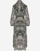rosa Rochie Bej-Negru Evazată cu cordon Gylten