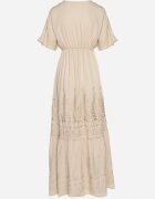 rosa Rochie Bej tip plic din viscoză cu franjuri