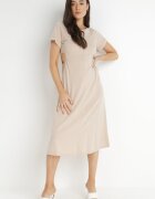 rosa Rochie bejă de bumbac Chipih