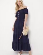 rosa Rochie bleumarin din viscoză stil spaniol Ciririla