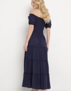 rosa Rochie bleumarin din viscoză stil spaniol Ciririla