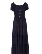 rosa Rochie bleumarin din viscoză stil spaniol Ciririla