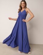 rosa Rochie Bleumarin Evazată Maxi cu Legătură la Gât Cathenia