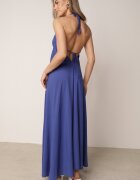 rosa Rochie Bleumarin Evazată Maxi cu Legătură la Gât Cathenia