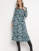 rosa Rochie cămașă albastră Midi cu cordon legat Evalyn