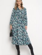 rosa Rochie cămașă albastră Midi cu cordon legat Evalyn