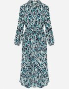 rosa Rochie cămașă albastră Midi cu cordon legat Evalyn