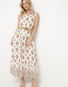 rosa Rochie Cămașă Bej din Viscoză cu Curea cu Cataramă Eraniela
