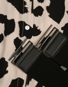 rosa Rochie-Cămașă Bej-Negru cu imprimeu leopard cu cordon Kalandra