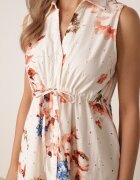 rosa Rochie-cămașă din bumbac fără mâneci cu broderie și tip cravată Mesoya Portocalie