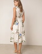 rosa Rochie-cămașă din bumbac fără mâneci cu broderie și tip cravată Mesoya Verde