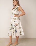 rosa Rochie-cămașă din bumbac fără mâneci cu broderie și tip cravată Mesoya Verde