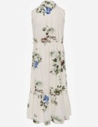 rosa Rochie-cămașă din bumbac fără mâneci cu broderie și tip cravată Mesoya Verde