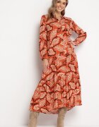 rosa Rochie Cămașă Portocalie cu flori Zari
