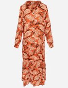 rosa Rochie Cămașă Portocalie cu flori Zari