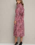 rosa Rochie cămașă roșie din bumbac leopard cu cordon Melinettia