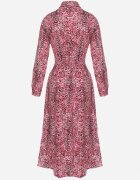 rosa Rochie cămașă roșie din bumbac leopard cu cordon Melinettia