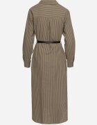 rosa Rochie Cămașă Verde cu Nasturi cu Curea și Imitație de Buzunare Tintarra