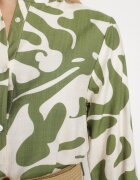 rosa Rochie Cămașă Verde cu Viscoză cu Model Abstract cu Curea Koredis
