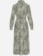 rosa Rochie Cămașă Verde de bumbac cu imprimeu leopard cu cordon Melinettia