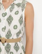 rosa Rochie cămașă Verde din viscoză cu centură cu cataramă Eraniela