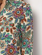rosa Rochie Cămașă Verde Florală Cu Buzunare Eborene