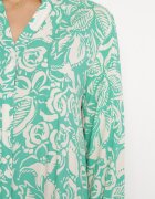 rosa Rochie Cămașă Verde Mini Cu croială evazată Cu motiv floral Hexama