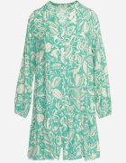rosa Rochie Cămașă Verde Mini Cu croială evazată Cu motiv floral Hexama
