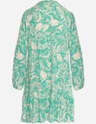 rosa Rochie Cămașă Verde Mini Cu croială evazată Cu motiv floral Hexama