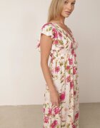 rosa Rochie cloș maxi bej deschis din viscoză cu imprimeu floral Unadis