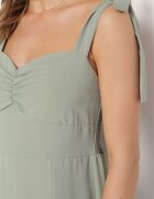 rosa Rochie Cloș Verde cu bretele legate și despicătură Kalora