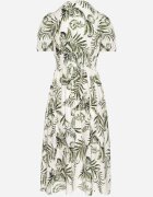 rosa Rochie Cloș Verde cu decolteu în V Decorată cu model floral Evilirae