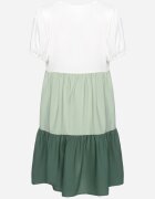 rosa Rochie cutie bej-verde cu broderie la decolteu Moetta
