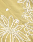 rosa Rochie de vară cu nasturi bogată în viscoză cu broderie și curea împletită Perinca Galbenă