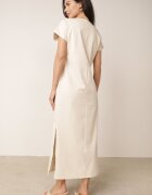 rosa Rochie din bumbac oversize cu buzunare Thaelusa Bej