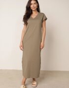 rosa Rochie din bumbac oversize cu buzunare Thaelusa Bej închis