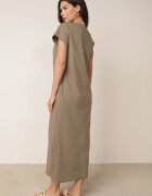 rosa Rochie din bumbac oversize cu buzunare Thaelusa Bej închis