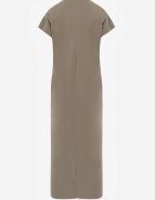 rosa Rochie din bumbac oversize cu buzunare Thaelusa Bej închis