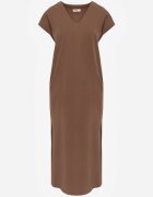 rosa Rochie din bumbac oversize cu buzunare Thaelusa Maro
