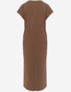 rosa Rochie din bumbac oversize cu buzunare Thaelusa Maro
