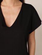 rosa Rochie din bumbac oversize cu buzunare Thaelusa Neagră