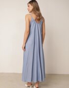 rosa Rochie din vâscoză cu croială evazată cu strasuri Antiopis Albastră