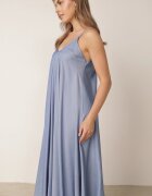 rosa Rochie din vâscoză cu croială evazată cu strasuri Antiopis Albastră