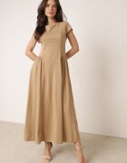 rosa Rochie din viscoză ajustată cu cusături Perusa Bej