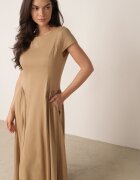 rosa Rochie din viscoză ajustată cu cusături Perusa Bej