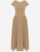rosa Rochie din viscoză ajustată cu cusături Perusa Bej