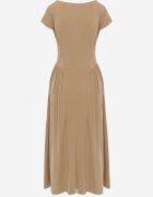 rosa Rochie din viscoză ajustată cu cusături Perusa Bej