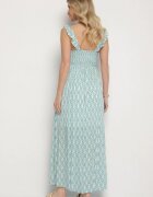 rosa Rochie din viscoză albastră cu flori și volane decorative Redele